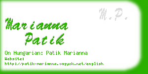 marianna patik business card